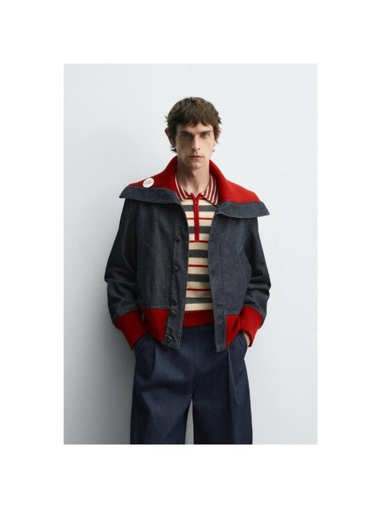 Zara Other - Zara Disney Harry Lambert Men Jean Jacket Bomber M Blue Denim 1300/330 NWT